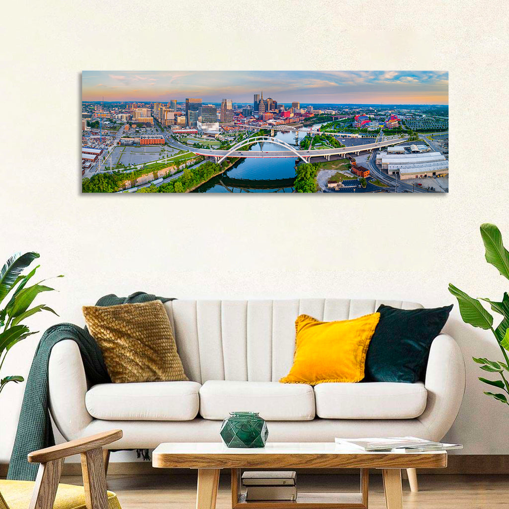 Nashville Skyline at Golden Hour Wall Art