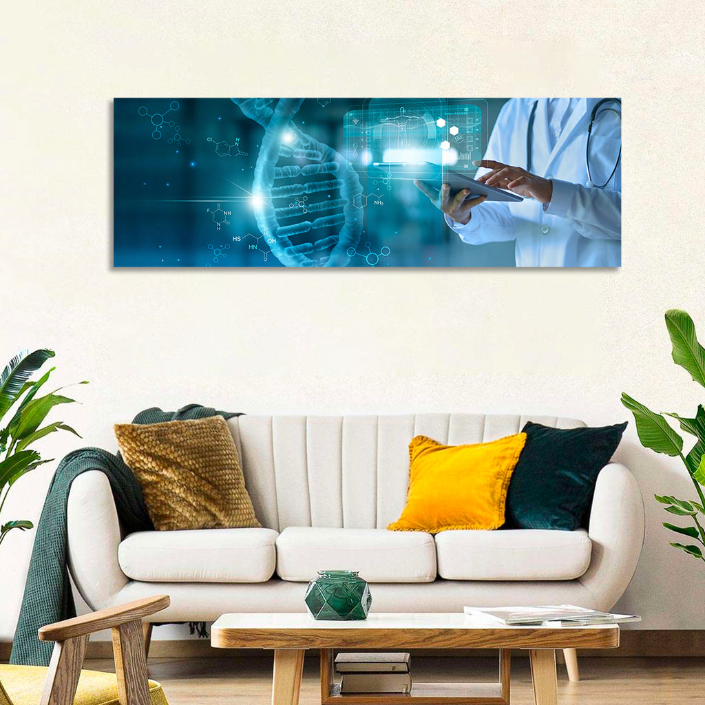 Doctor with Dna Helix Wall Art