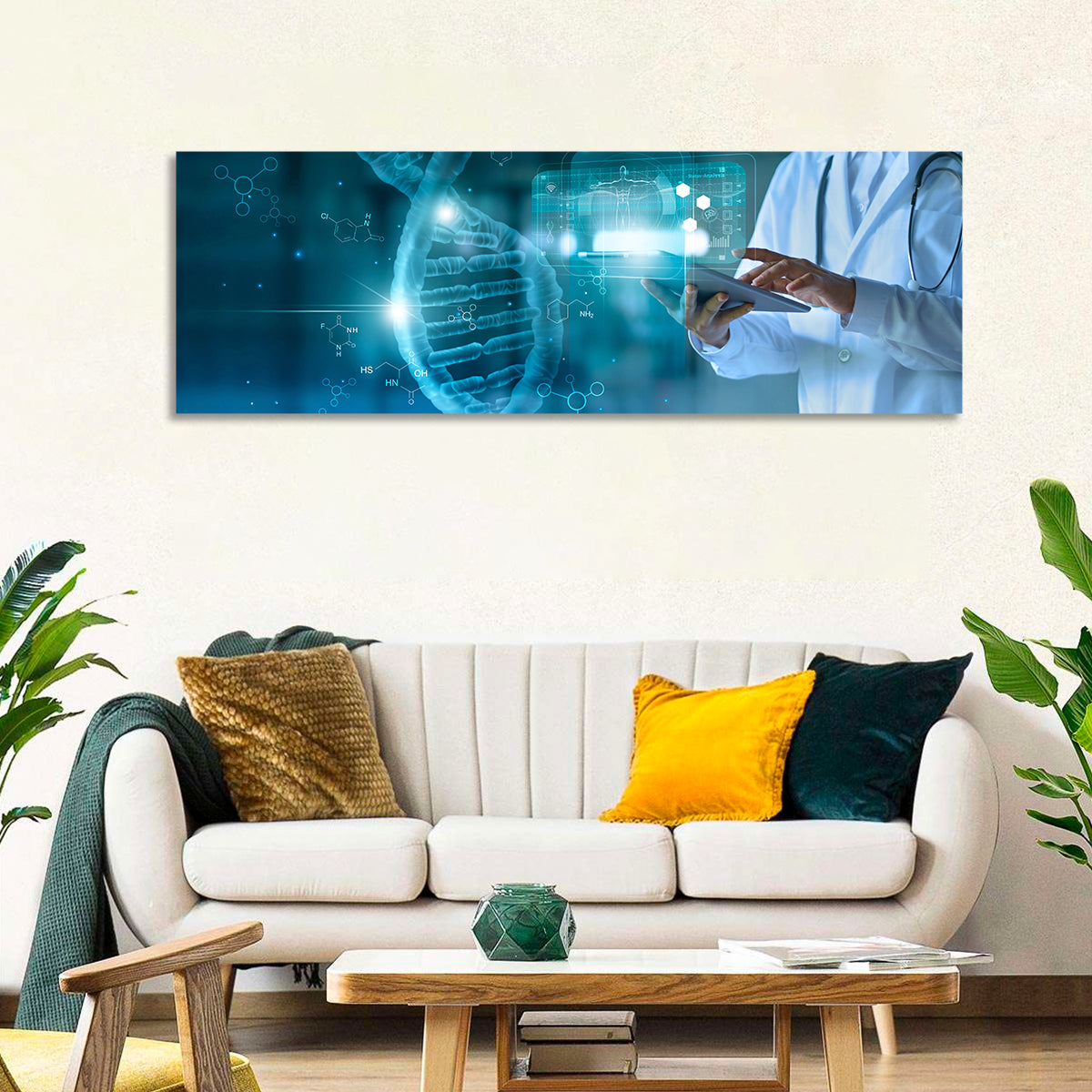 Doctor with Dna Helix Wall Art