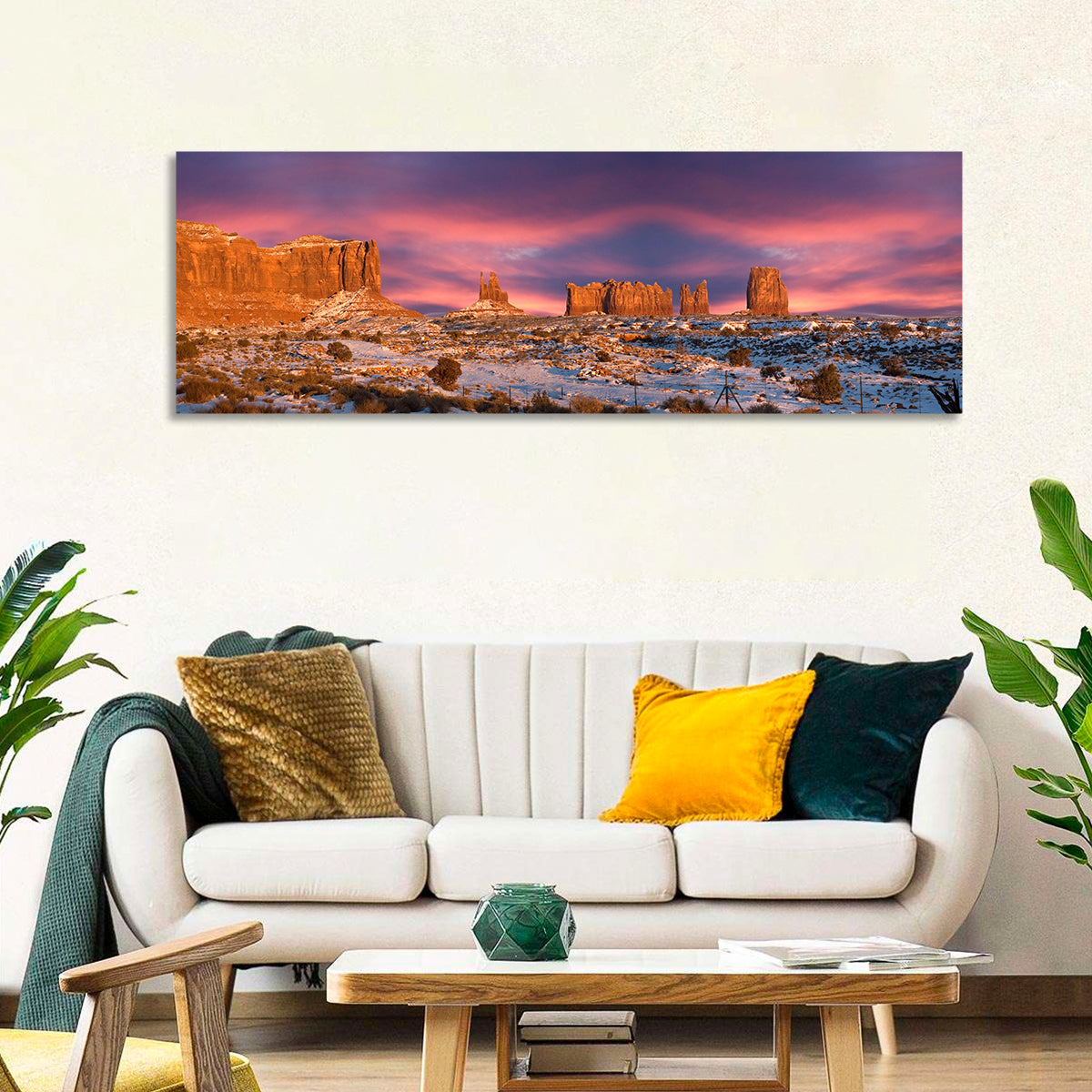 Snow-dusted Monument Valley Sunset Wall Art