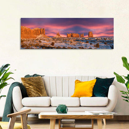 Snow-dusted Monument Valley Sunset Wall Art