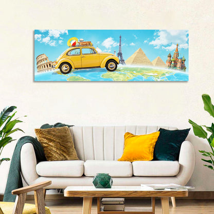 Yellow Beetle World Road Trip Wall Art