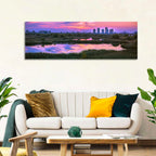 Vacaresti Park Sunset Reflection Wall Art