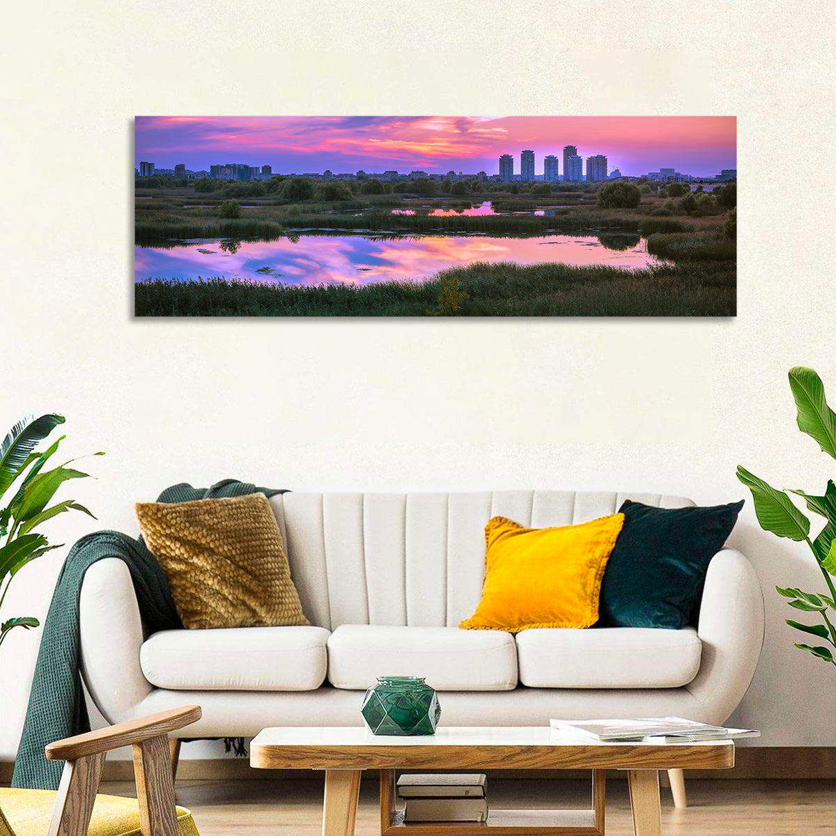 Vacaresti Park Sunset Reflection Wall Art