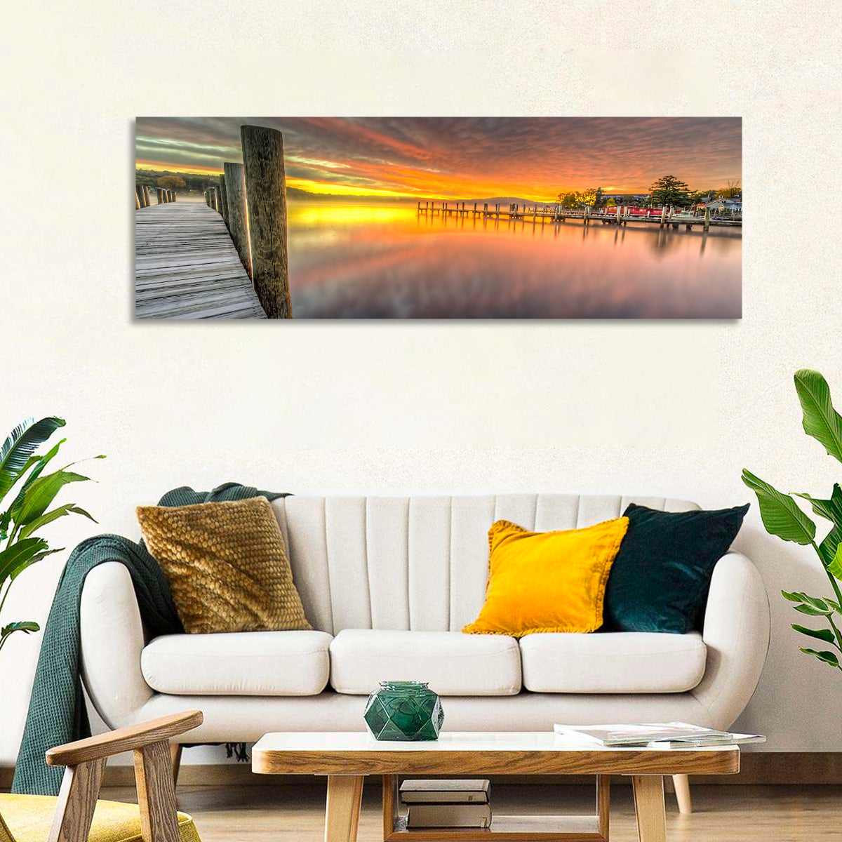 Meredith Bay Pier at Sunrise Wall Art