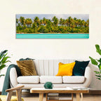 Turquoise Lagoon Palm Tree Beach Wall Art