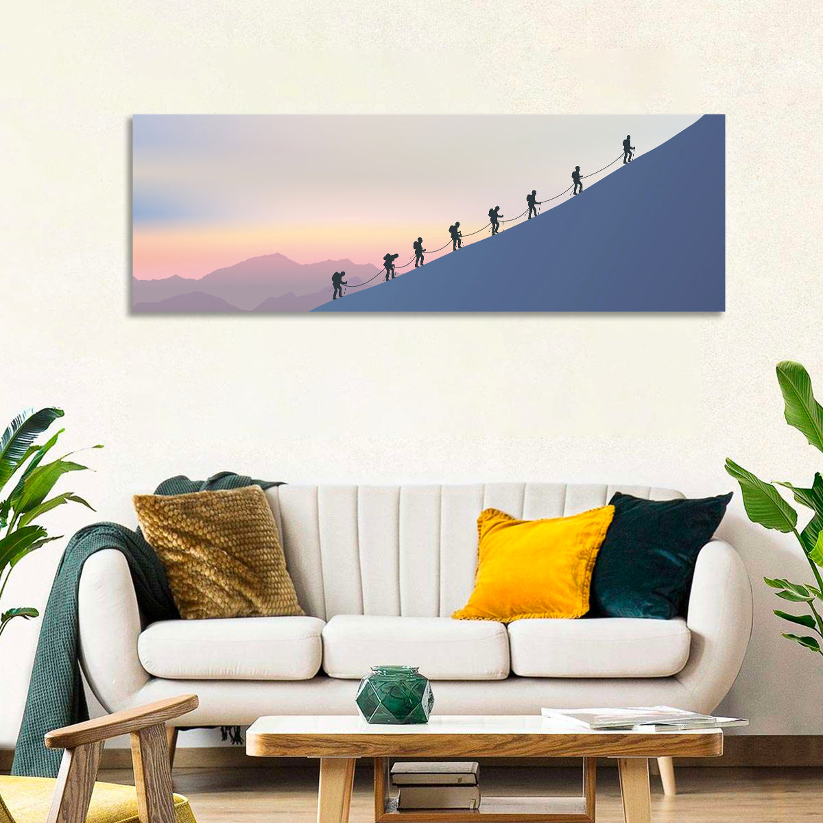 Eight Mountaineers at Dawn Wall Art
