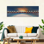 Overwater Bungalows at Golden Dusk Wall Art