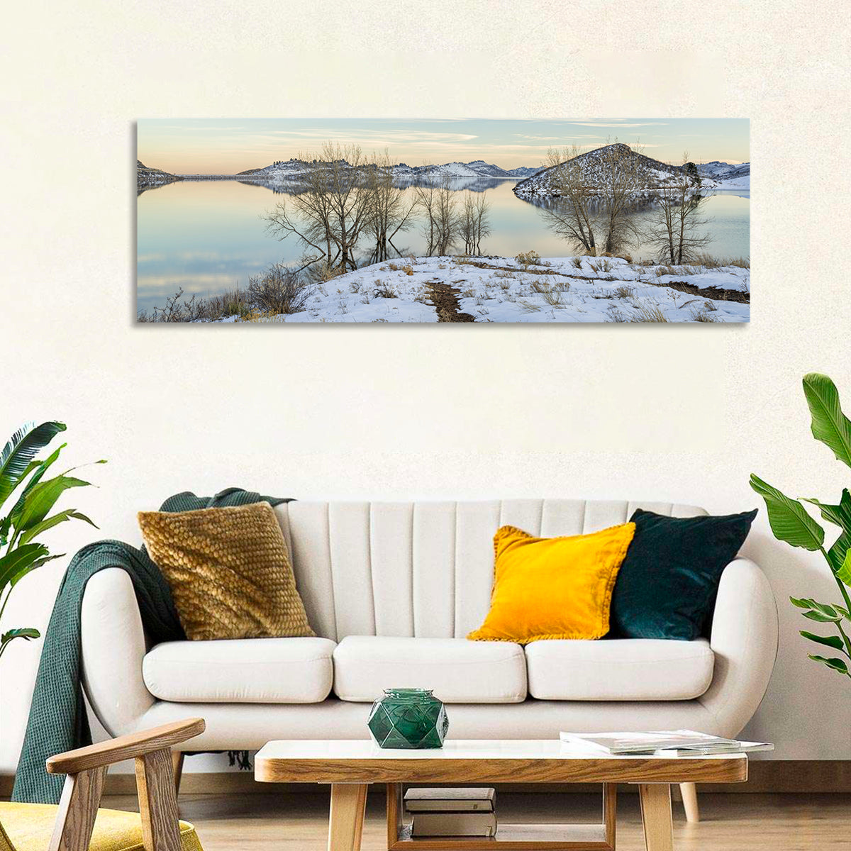 Horsetooth Reservoir Frozen Reflection Wall Art