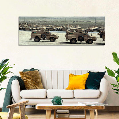 Mrap Vehicles in Desert Landscape Wall Art