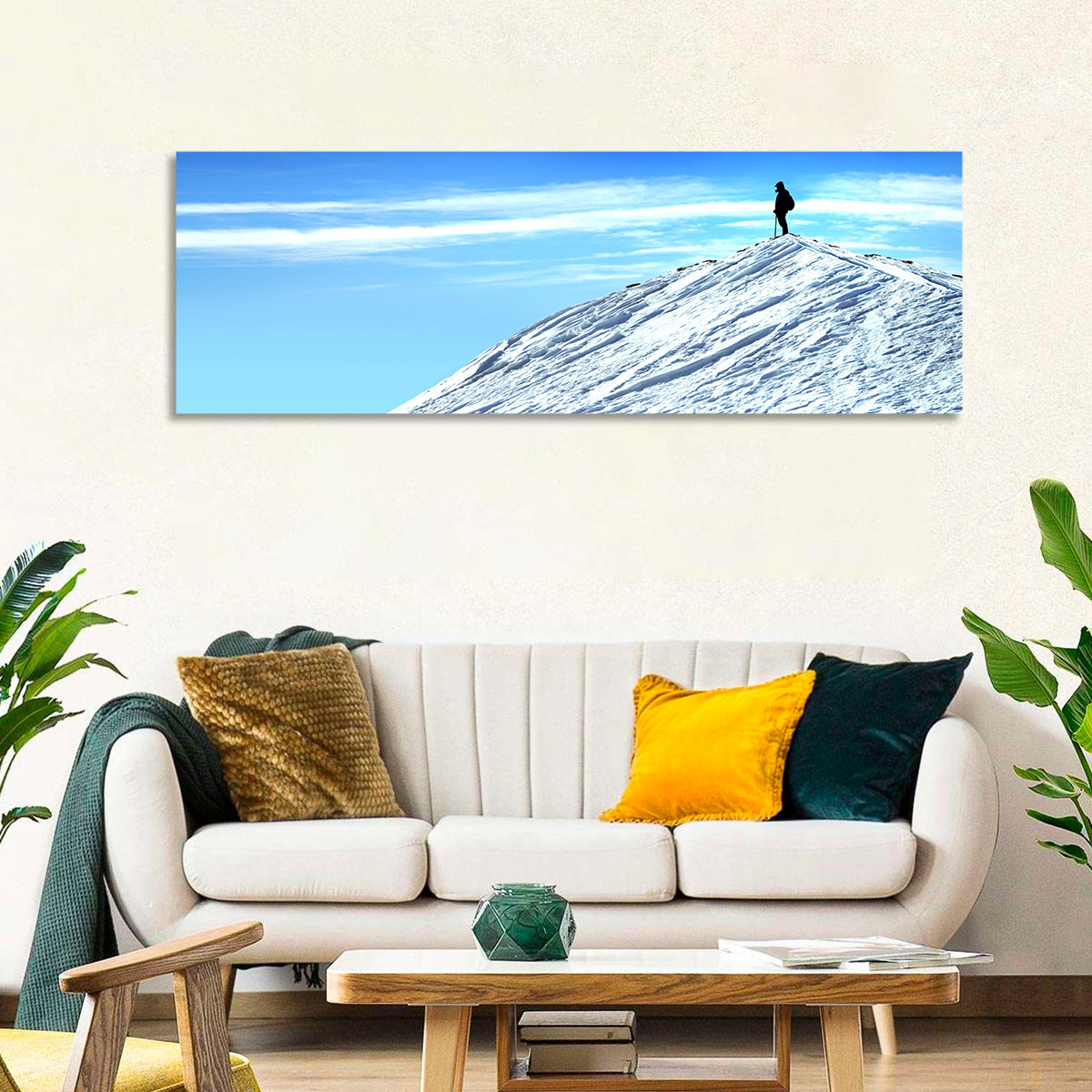 Mountaineer Summit Silhouette Wall Art