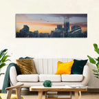 Futuristic City Skyline at Dusk Wall Art