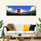 Red Tower in Meadow Wall Art