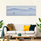 Sailboat and Misty Mountains Wall Art