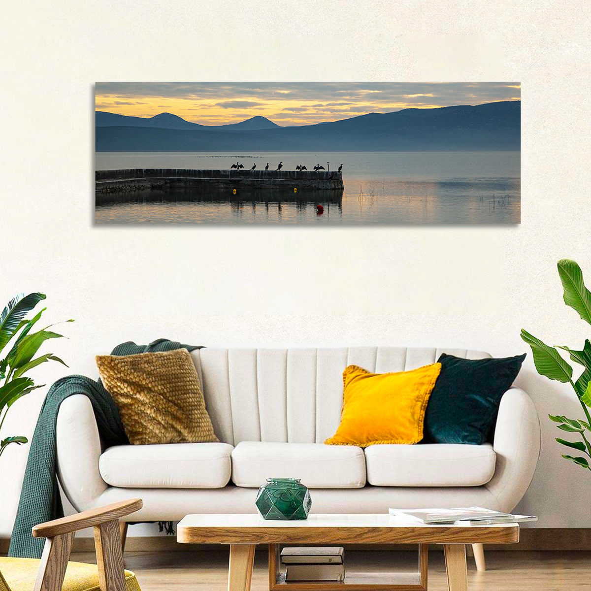 Lake Vrana Pier at Sunset Wall Art