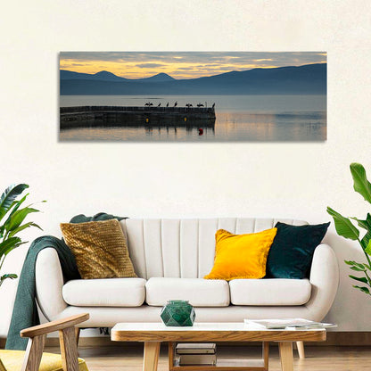 Lake Vrana Pier at Sunset Wall Art