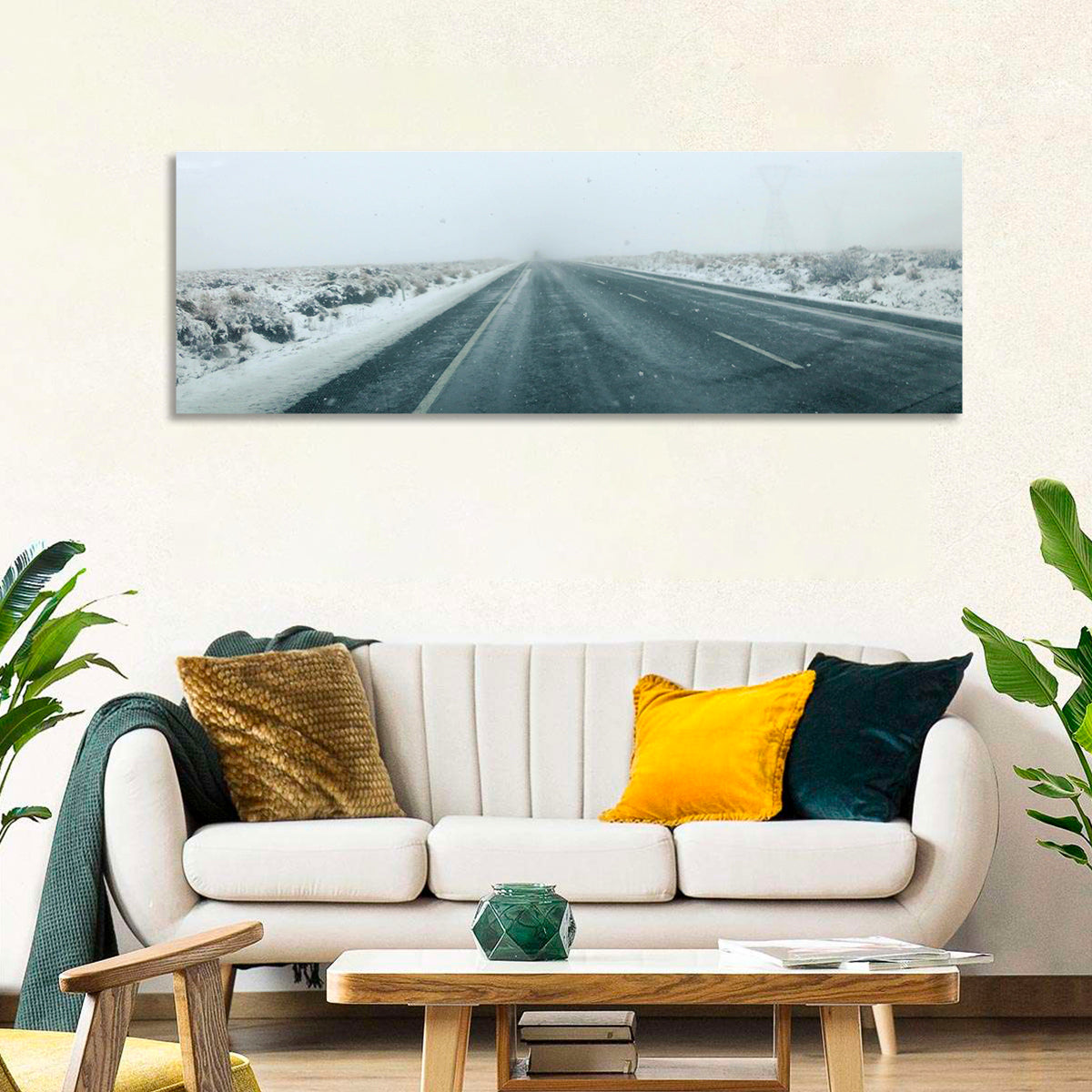 Foggy Winter Mountain Road Wall Art