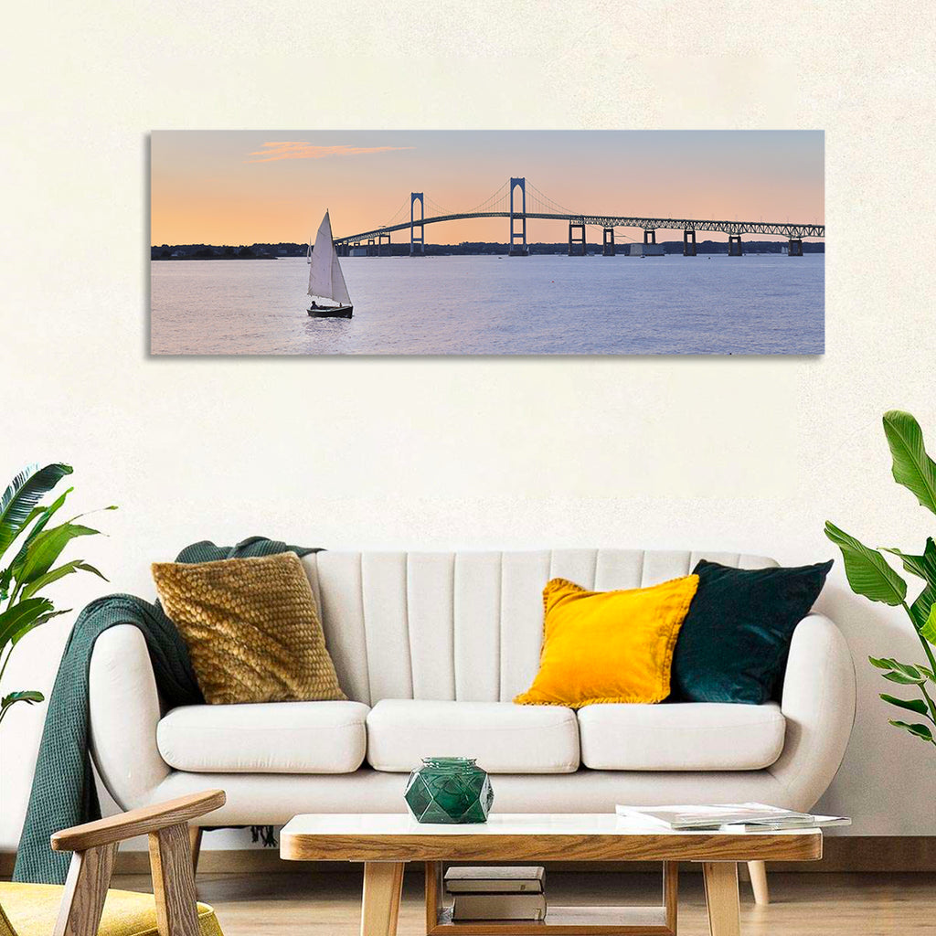 Newport Bridge at Sunset Wall Art