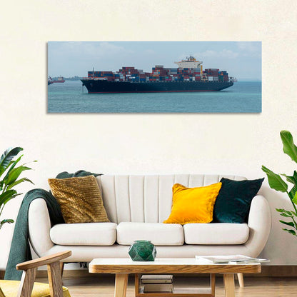 Harbor Container Ship at Sea Wall Art