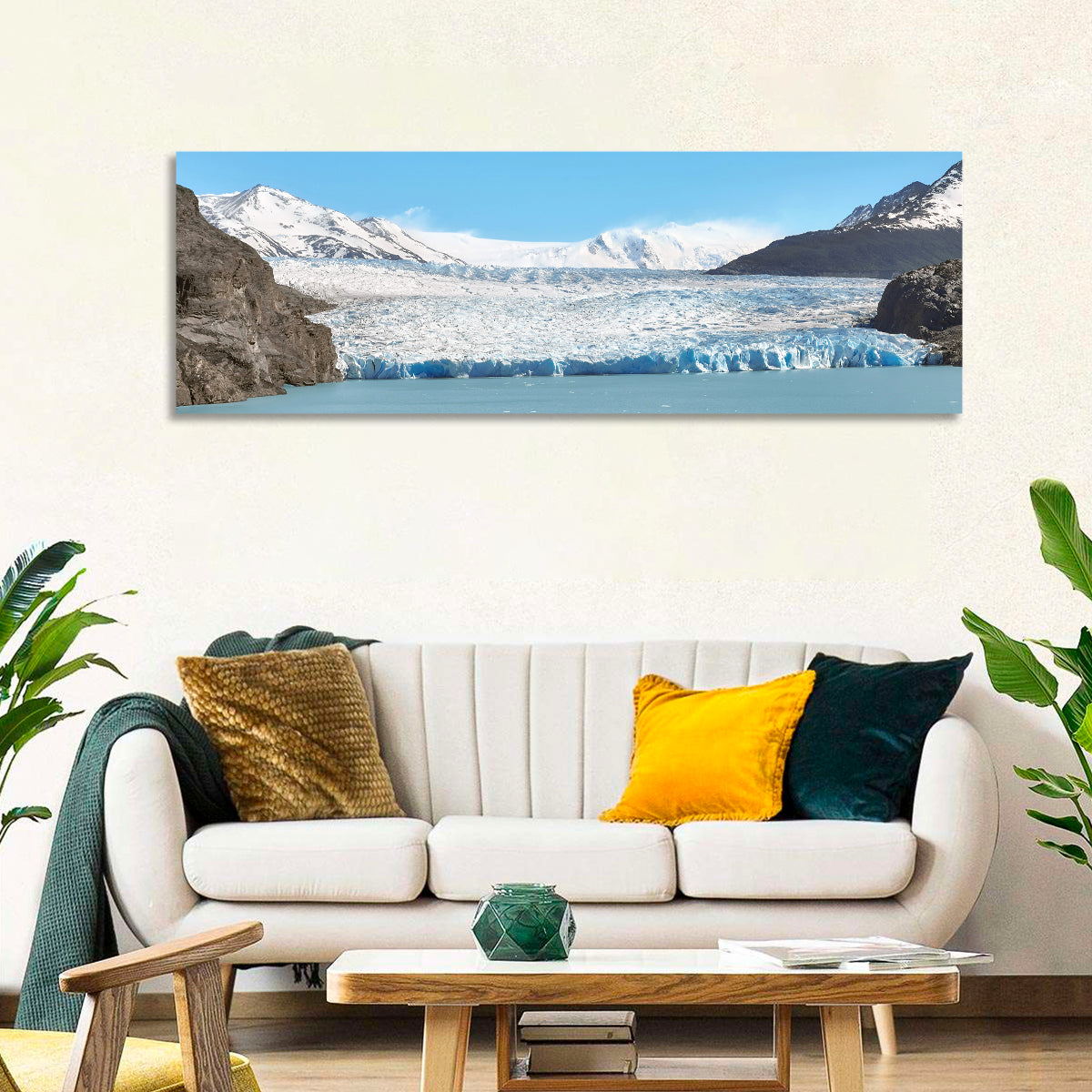 Grey Glacier and Blue Glacial Lake Wall Art