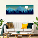 Moonlit Snowy Mountain Forest Wall Art