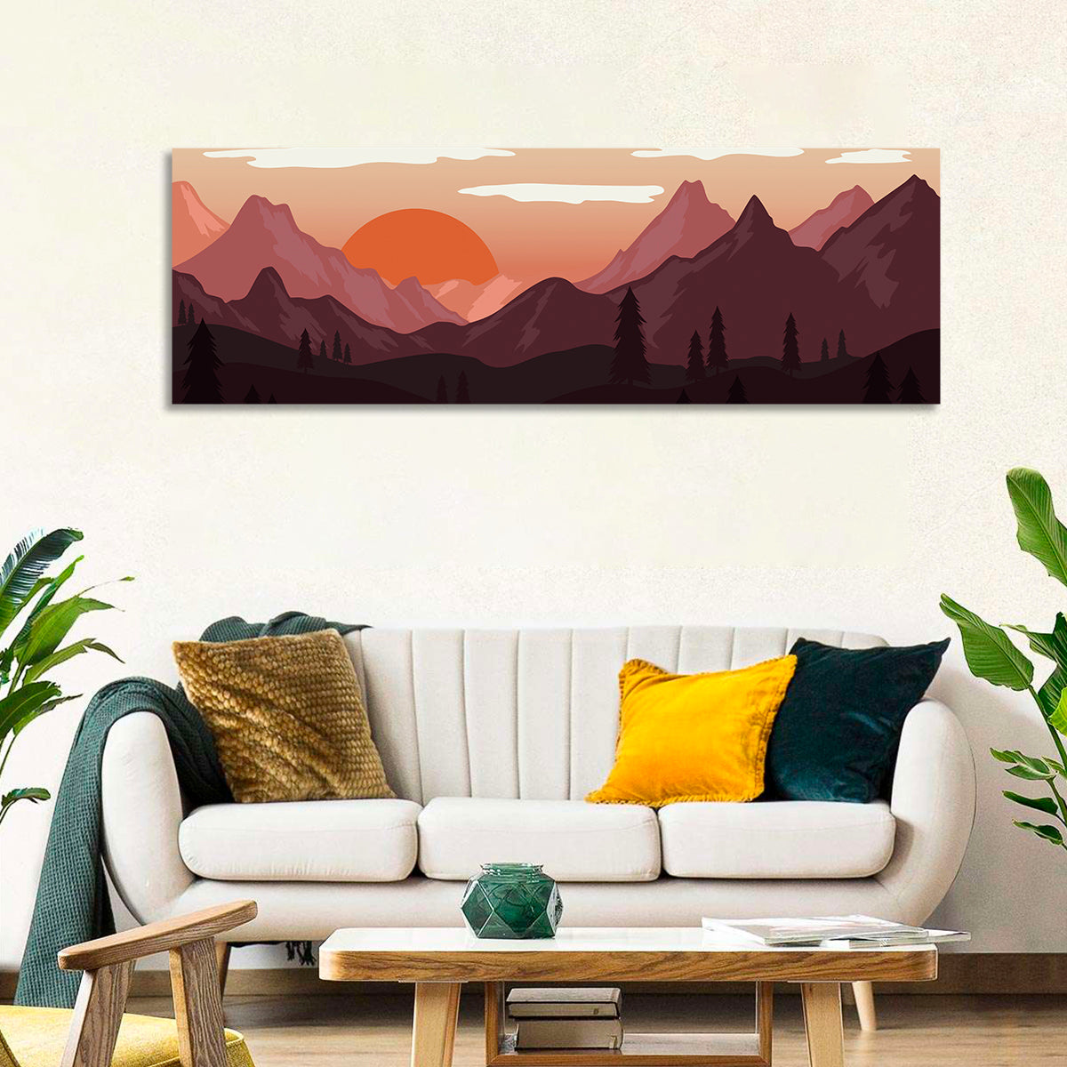 Mars Sunset Over Mountains Wall Art