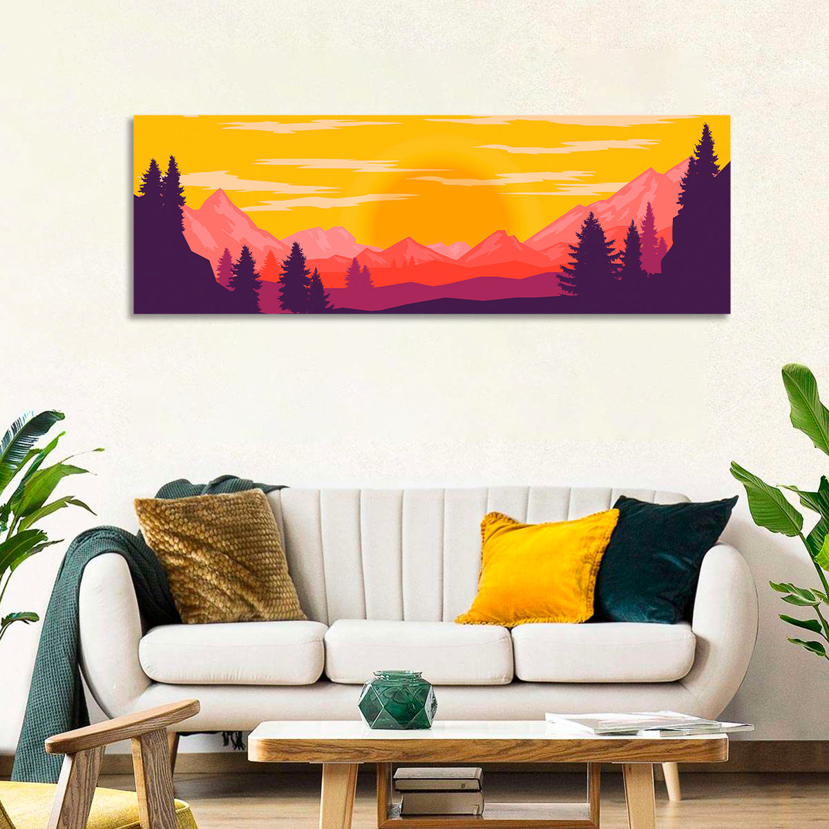 Crimson Peaks at Sunset Wall Art