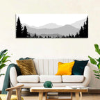 Foggy Mountain Silhouettes Wall Art