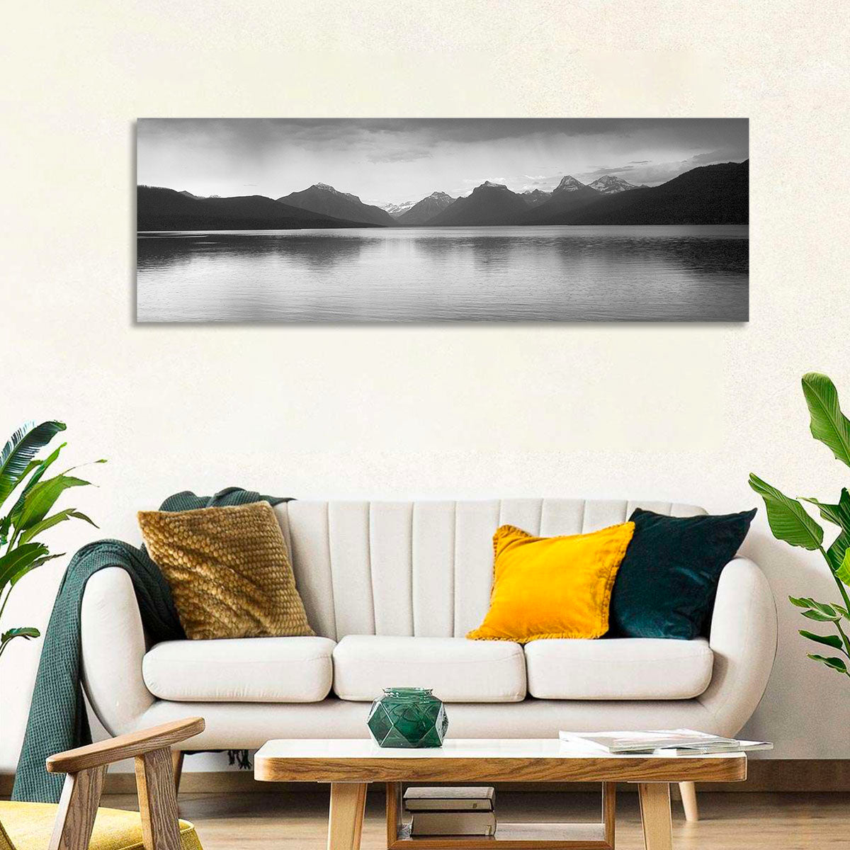 Lake Mcdonald Monochrome Reflection Wall Art