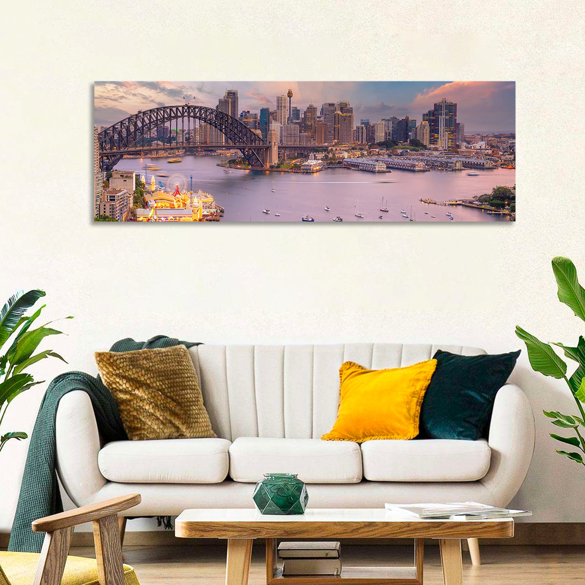 Sydney Harbour Bridge at Golden Twilight Wall Art