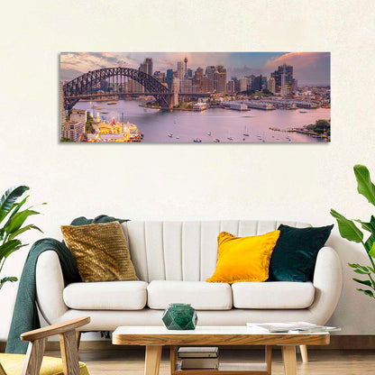 Sydney Harbour Bridge at Golden Twilight Wall Art