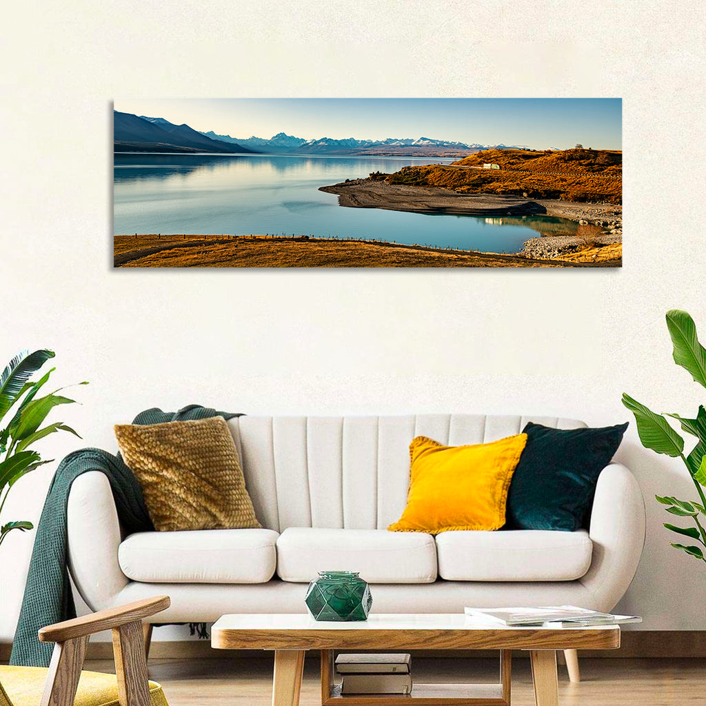 Lake Pukaki Golden Hour with Mount Cook Wall Art