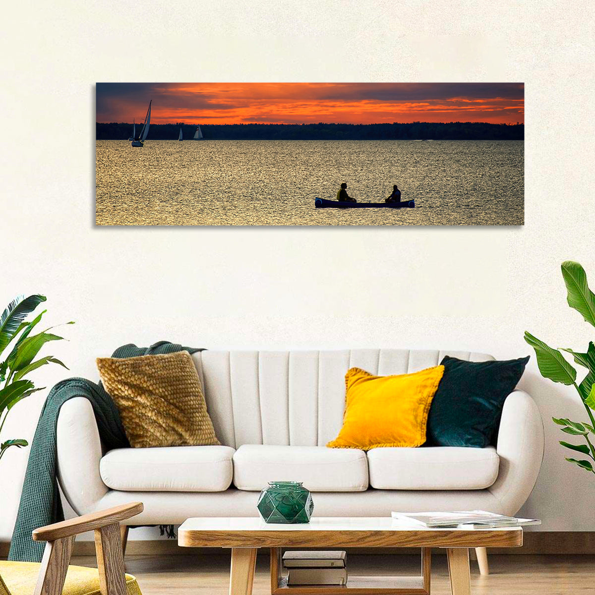 Ottawa River Sunset Canoe Wall Art