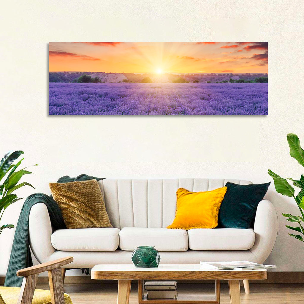 Lavender Field Sunburst Wall Art