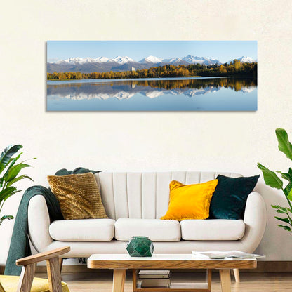 Anchorage Autumn Reflection and Chugach Mountains Wall Art
