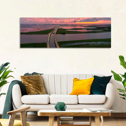 Mobile Bay Causeway at Dusk Wall Art