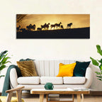 Mustang Silhouettes at Sunset Wall Art