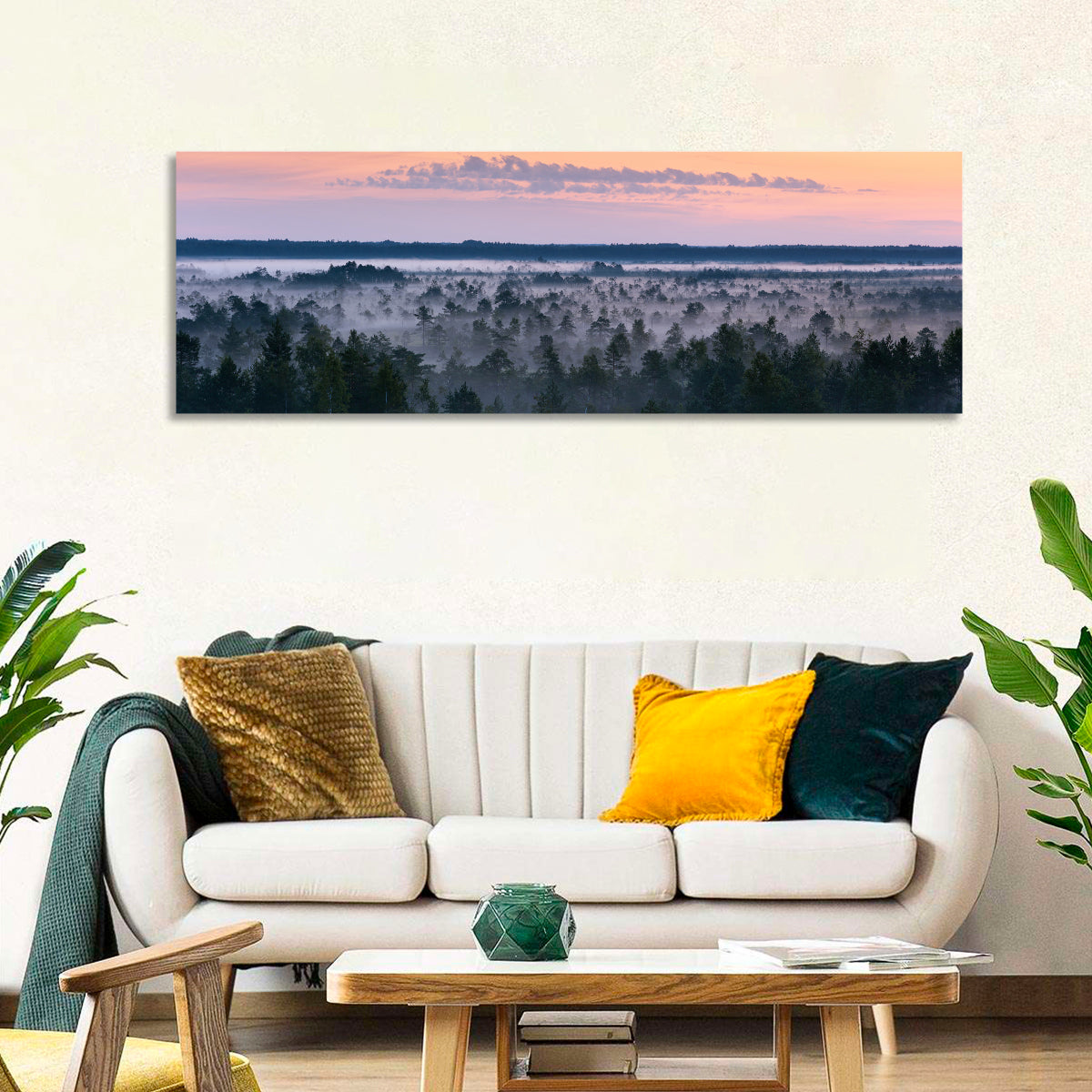 Estonian Misty Pine Landscape Wall Art