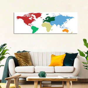 World Continents Map Wall Art