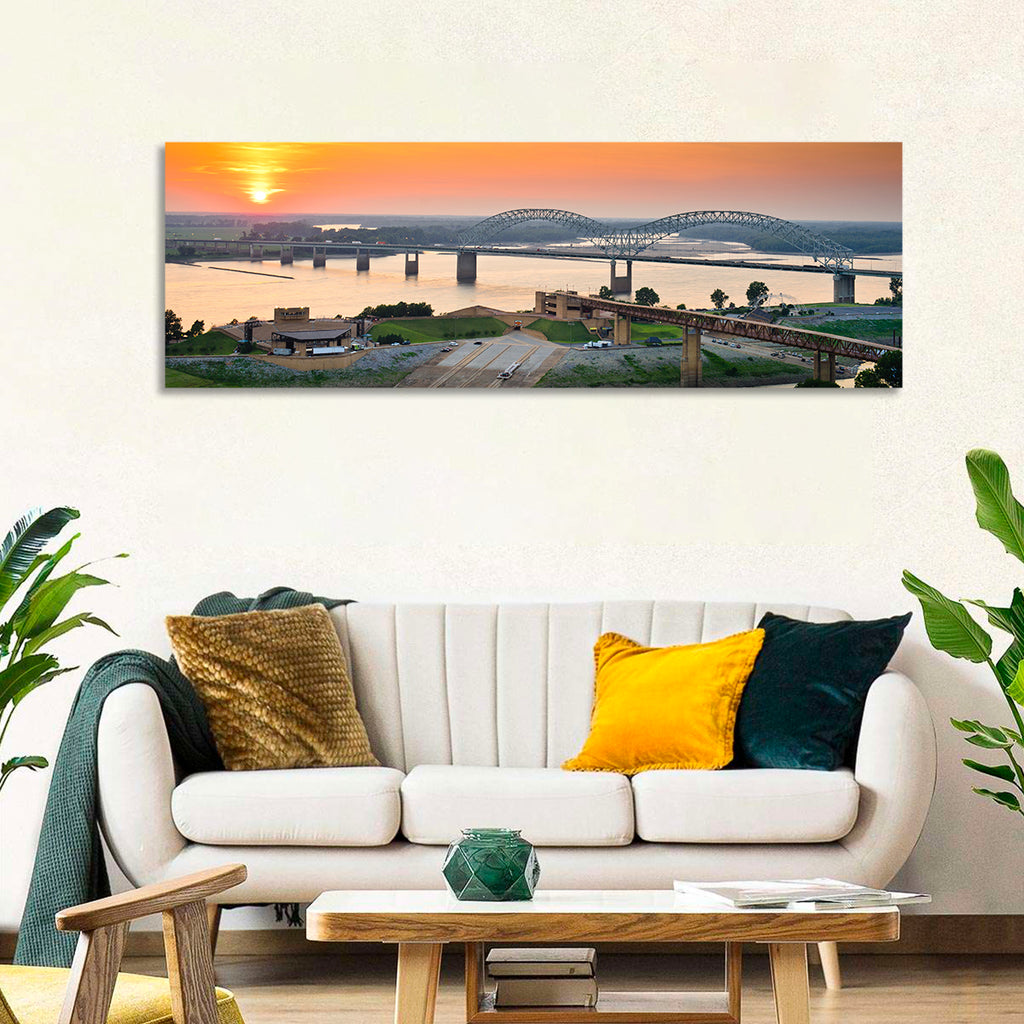 Hernando De Soto Bridge at Sunset Wall Art
