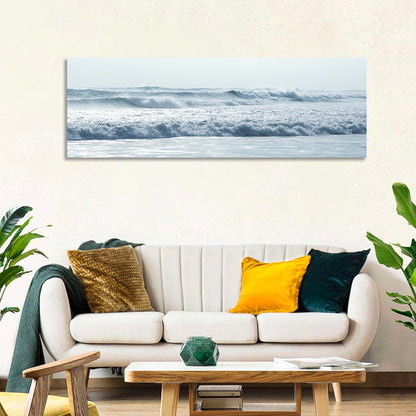Misty Horizon Ocean Waves Wall Art