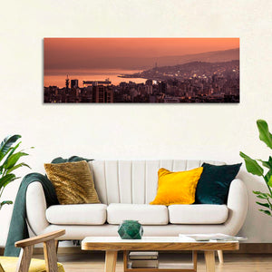 Beirut City Sunset Wall Art