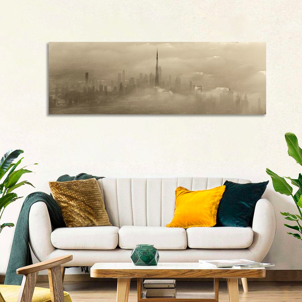 Dubai Haze Over Burj Khalifa Wall Art