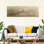 Dubai Haze Over Burj Khalifa Wall Art