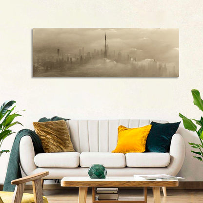 Dubai Haze Over Burj Khalifa Wall Art