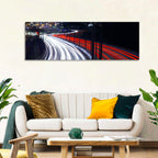Night Highway Light Trails Wall Art