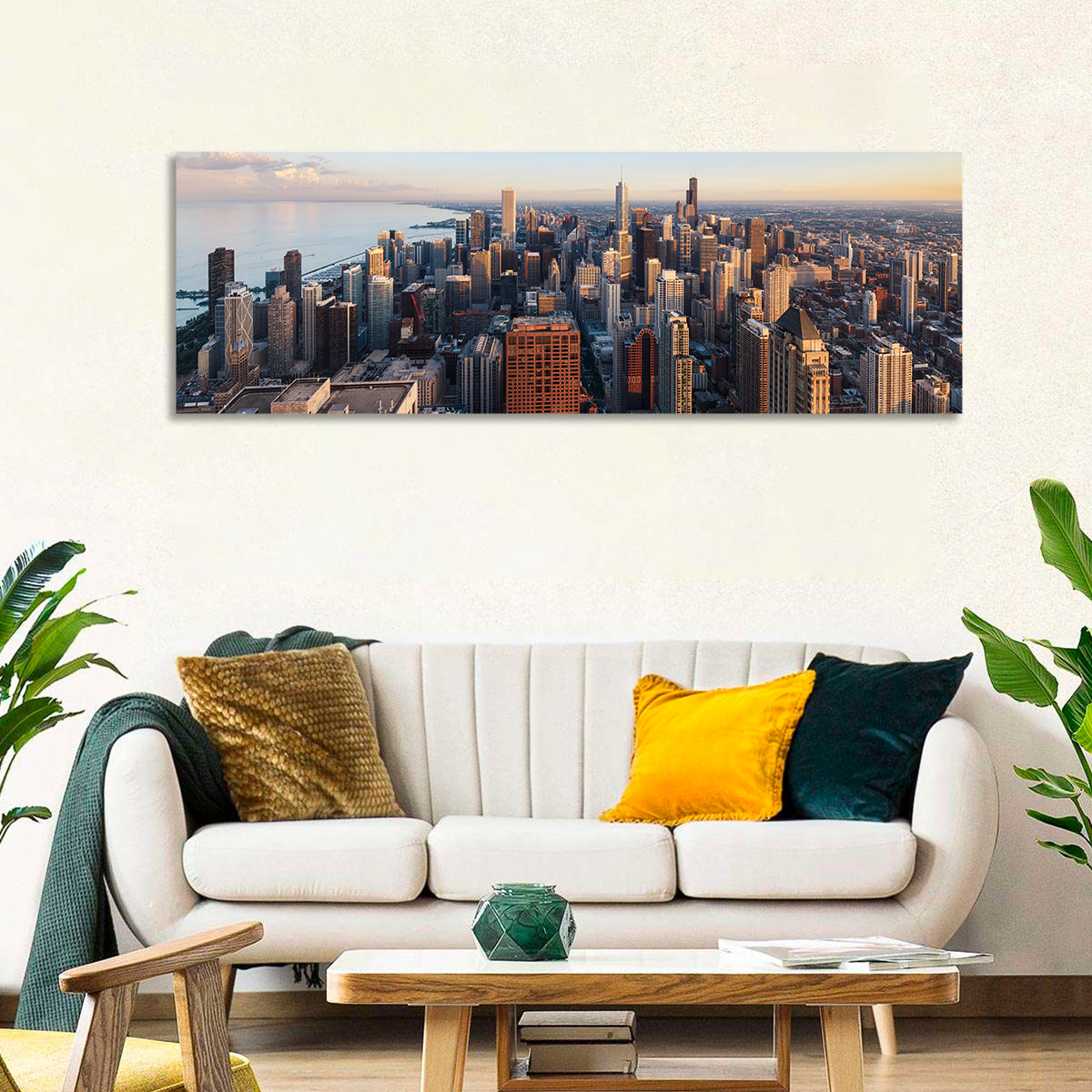Chicago Skyline at Golden Hour Wall Art