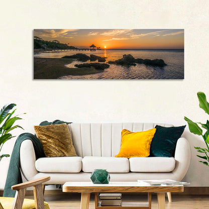Roatan Pier Sunset Wall Art