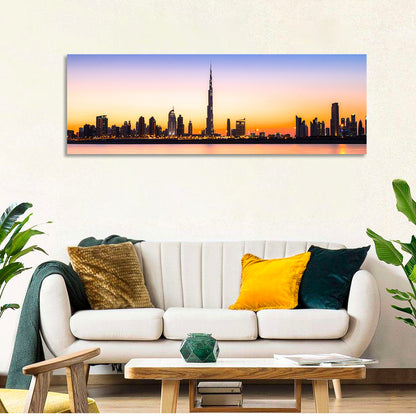 Dubai Skyline at Dusk Wall Art