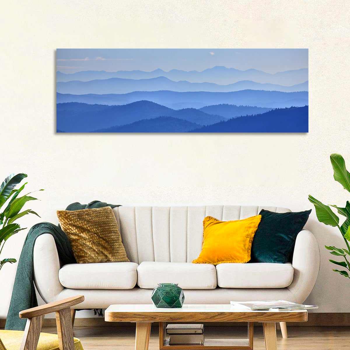 Misty Blue Mountain Valley Wall Art